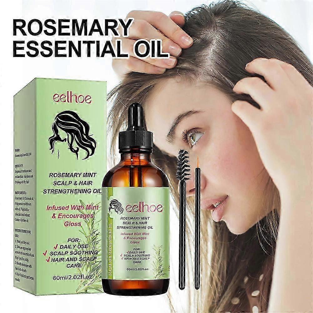 Suitable for 2pcs Organics Rosemary Mint Scalp & Hair Growth Strength Oil - 2.02oz / 60ml-jainc