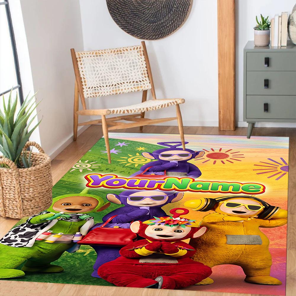 Teletubbies Customized Name Carpet Suitable for Entryway Decorate room Outdoor Game Room Antislip Carpet Decorate Offices Gift for Festivals