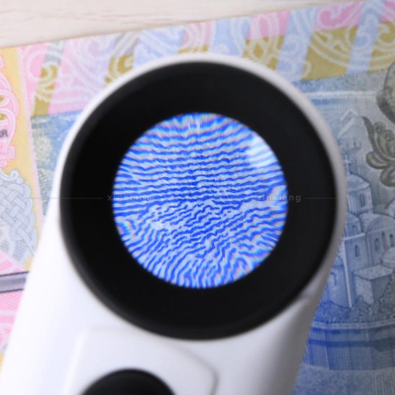 40x Handheld Magnifier with LED Lights for Jewelry and Gemstone Appraisal, HD Optical Glass Lens