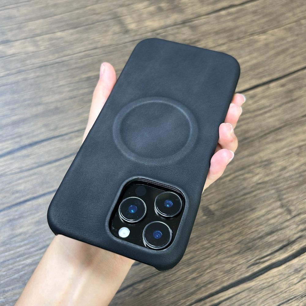 Luxury Magnetic Wireless Charge Phone Case for Iphone 16 15 14 13 Pro Max Faux Leather Protection Cover