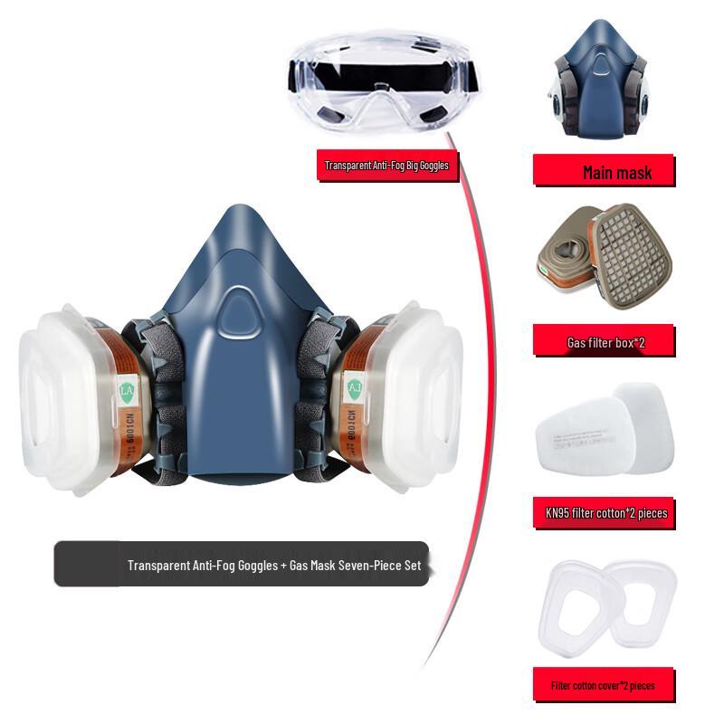 Taodun Half-Face Respirator Mask Kit with Goggles