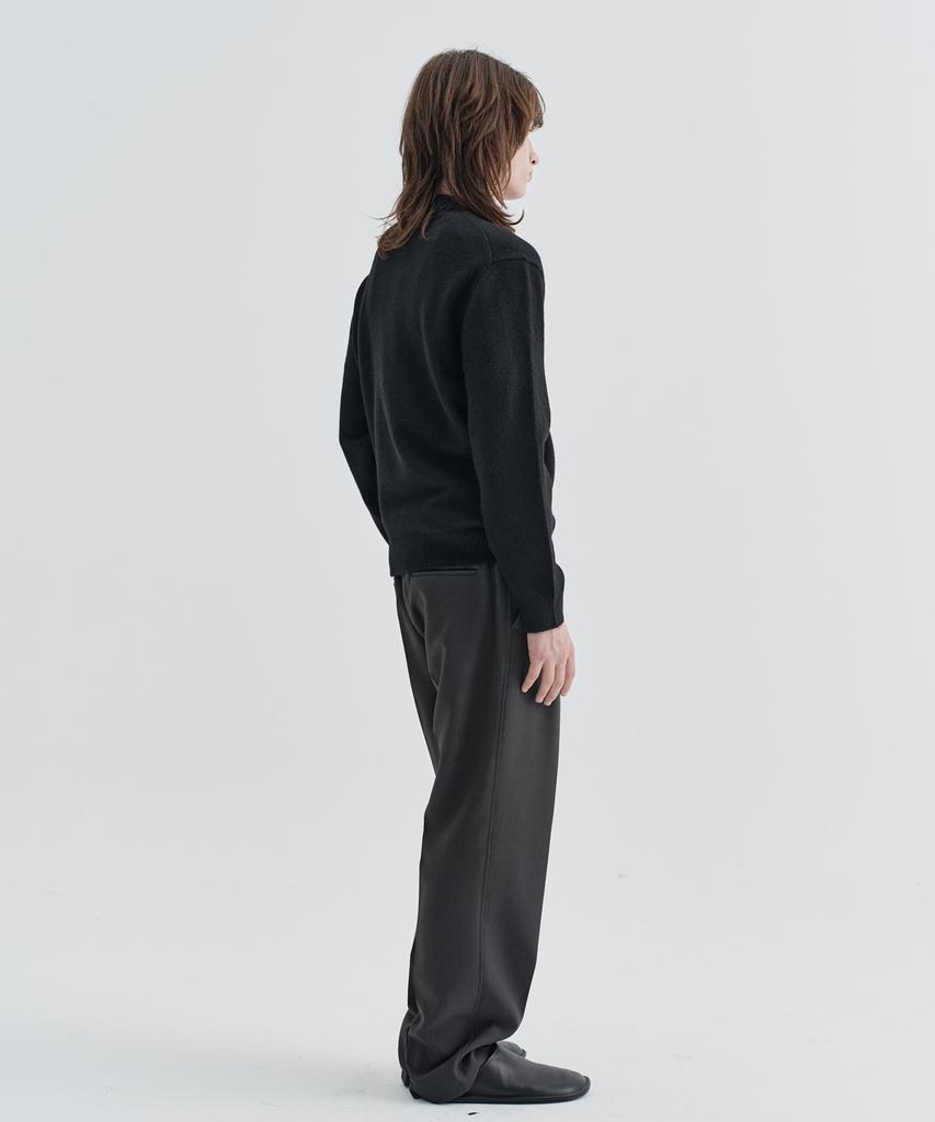 EZIO Henley Neck Wool Blend Knitwear_Black