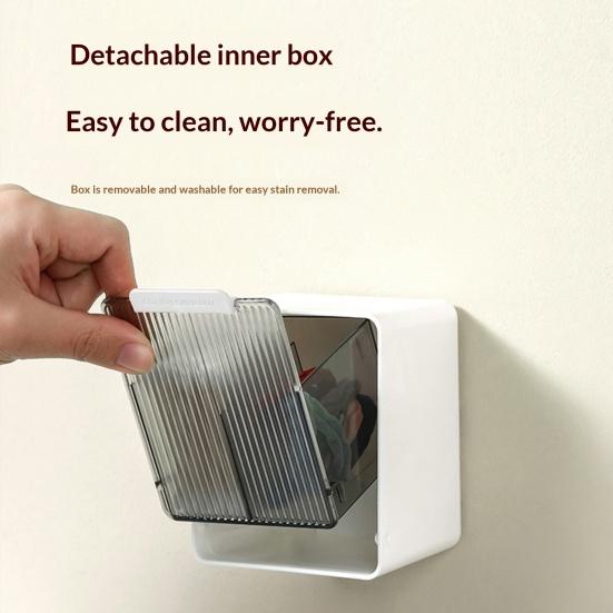 Wattestäbchen-Aufbewahrungsbox mit unterteiltem Layout Klappdeckel Staubdichtes Design Kompakte Größe Badezimmer-Organizer Wattepad-Halter