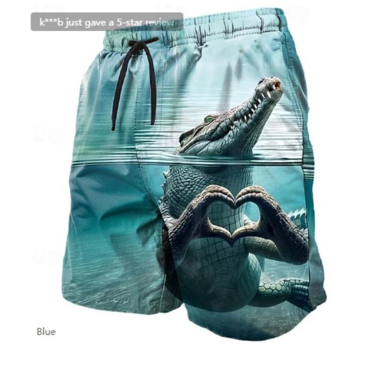 Summer 3D Fun Cartoon Animals Print Shorts Fashionable Casual Beach Men's Shorts