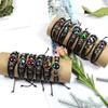 12 Constellation Multi-layer Braided Leather Couple Bracelet, Fashionable Stackable Ornament