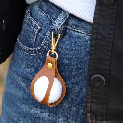 Golf Ball Bag with Clip Cling To Pants Hoop Faux Leather Anti-slip Portable Golf Ball Holder Metal Buckle Golf Organizer Golf Ball Carrier