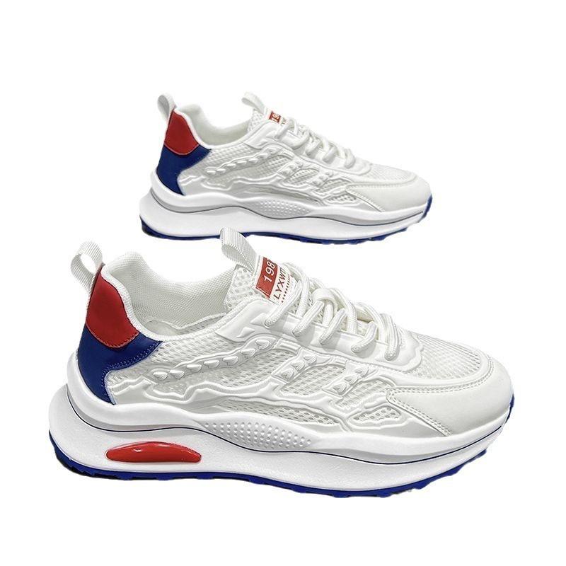 Summer men's shoes new breathable mesh white shoes men's trend versatile platform sports shoes casual trendy shoes