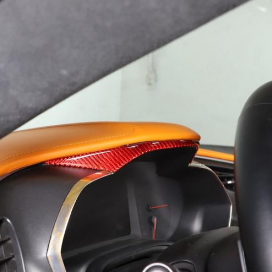 Red Soft Carbon Fiber Dashboard Decorative strip Sticker For Corvette C7 2014-19