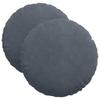 Seat Cushion 2 Pcs Dark Grey Ø 40 X 13 Cm Velvet