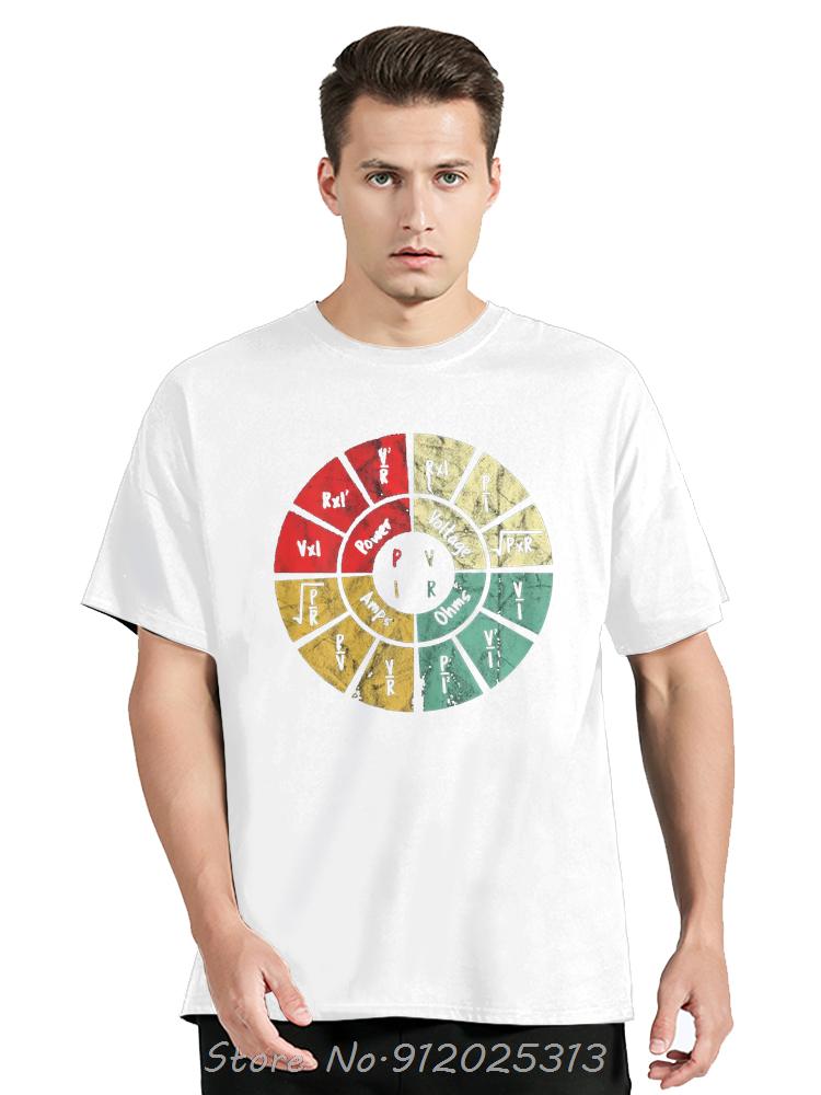 Fashion T-shirt Ohms Law Diagram Electrical Electronics Engineer T-Shirt High Quality O-Neck Short Sleeves Cotton T-Shirt Tops