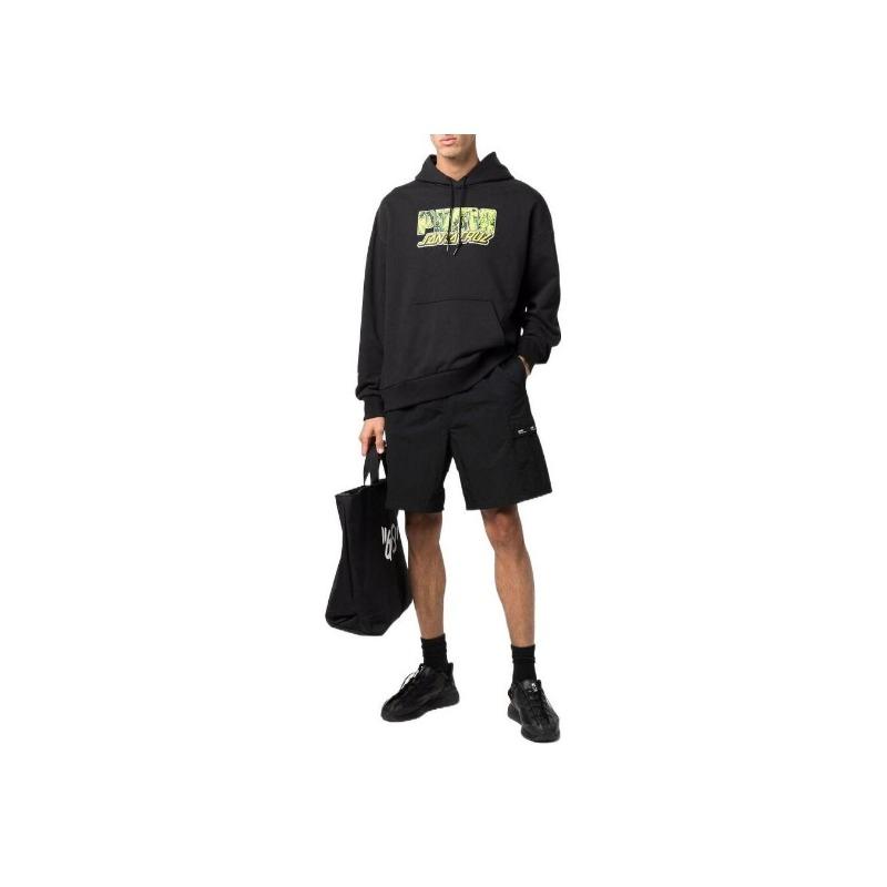 Puma Logo Print Hoodie Herren Tops Schwarz 532240-01