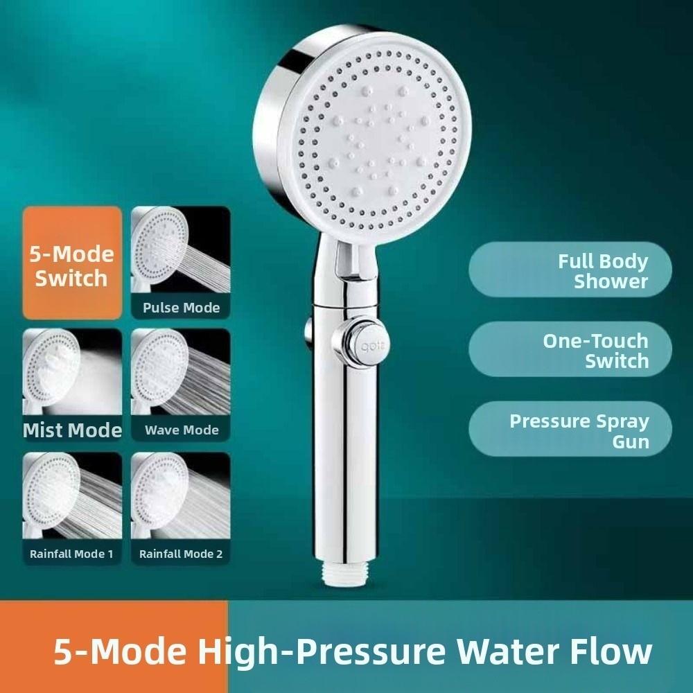 5 Modes Showerhead with 1.5M Hose and Bracket Handheld Shower Hand Shower Head Set  Home