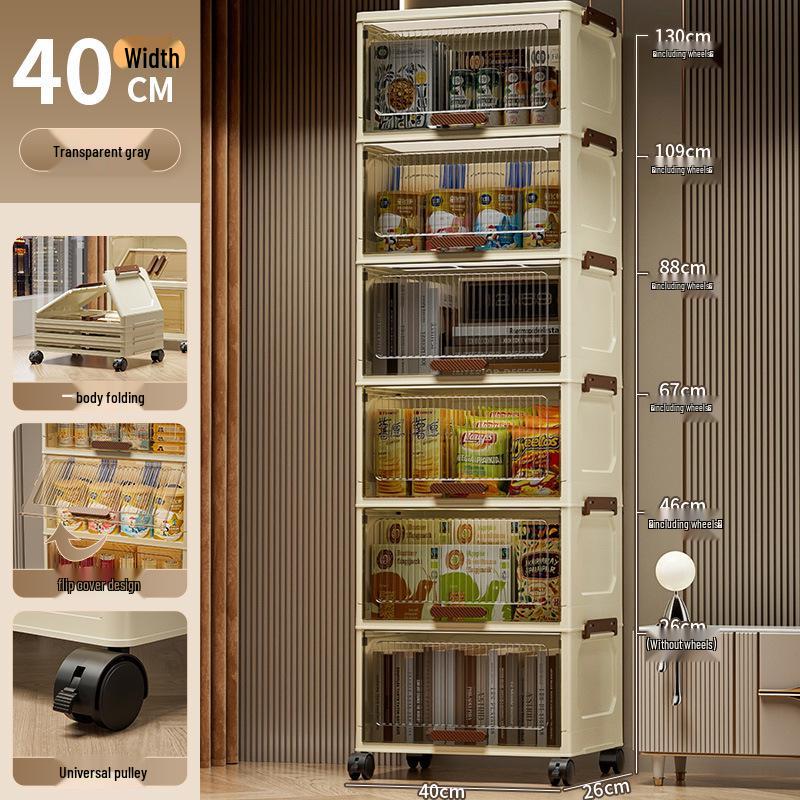 Multi-layer Plastic Storage Cabinet: Foldable Organizer for Clothes, Toys, and More