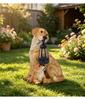 Powered Dog Holding Lamp Garden Statue Mother and Puppy Outdoor Decor for Yard Patio