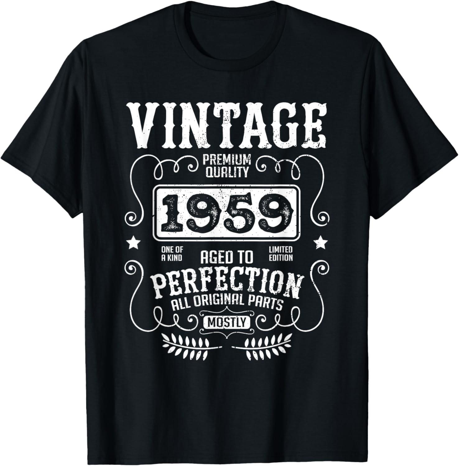 VINTAGE 1959 Funny Birth Year Birthday Sarcastic Quote Retro T-Shirt S разноцветный