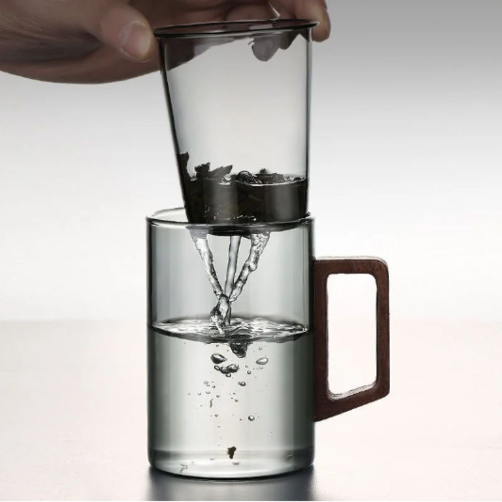 High Borosilicate Glass Tea Separation Cup 500ml Capacity Tea Making Mug Daily Drinking