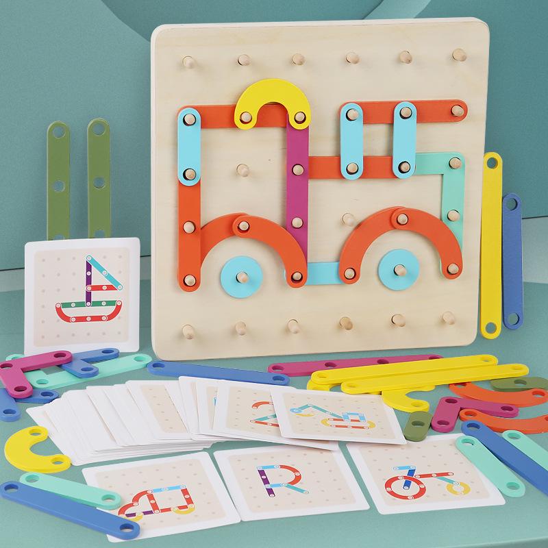 

Montessori Shape-Changing Pegboard Puzzle for Kids