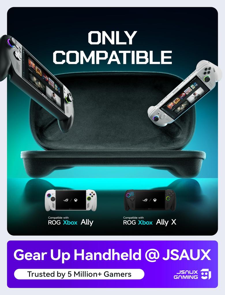 JSAUX ROG Xbox Ally X Hard 2025 Slim Carrying Case for ROG Xbox Ally Full Slim Portable BG0135 Case, Joysticks, Protection, Design, Shockproof, -
