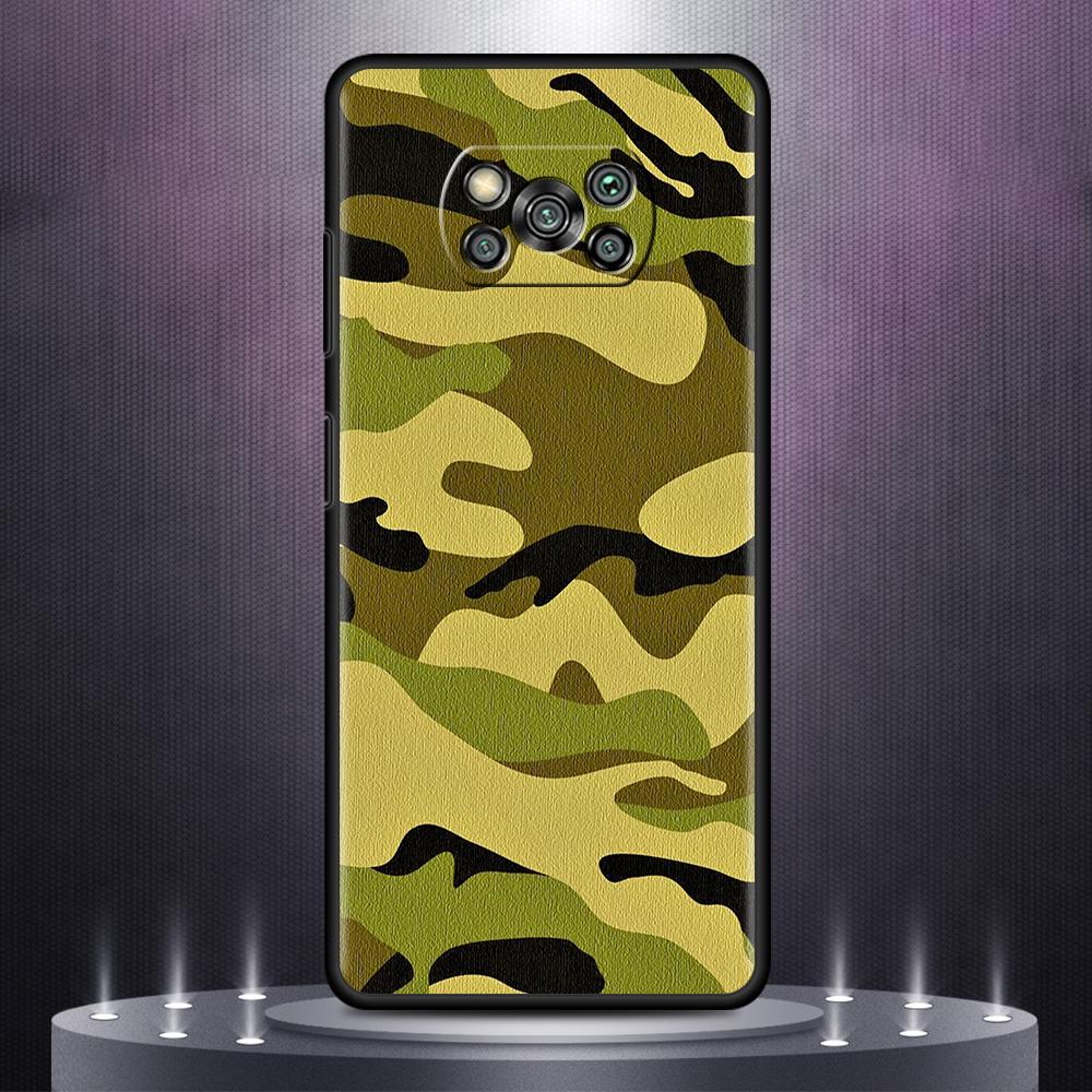 Etui na telefon dla Xiaomi Mi Poco X3 NFC 10T Pro 11T 11 Lite Note 10 M3 9T F3 CC9 Miękki pokrowiec A2 F1 Obudowa Armia Wojskowy Kamuflaż
