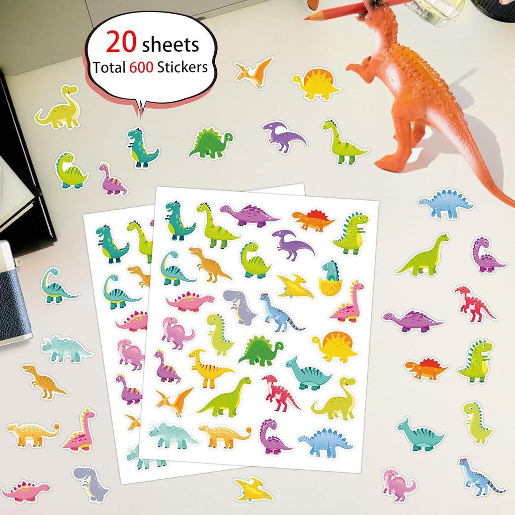 Creative Dinosaur Cartoon Animal Face Stickers for Kids - Early Education Puzzle Fun