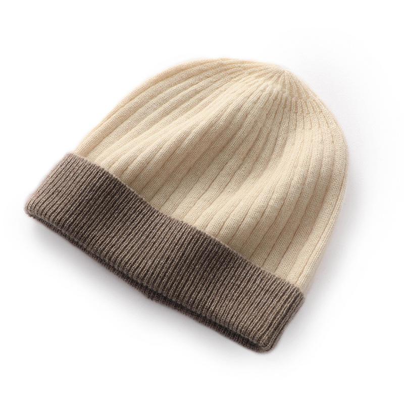Soft Cashmere Autumn and Winter New Style Unisex Casual Ear Protection Color Matching Hat Fashionable Knitted Hat