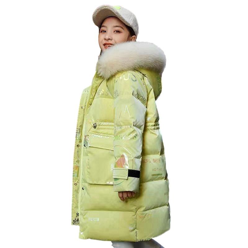 

Детское пальто-пуховик с капюшоном для девочек 6-14 лет, зимняя ветрозащитная теплая куртка 160