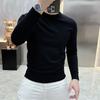 Smart Casual Autumn Winter Sweaters Men O-Neck Solid Patchwork Elastic Fashion Luxury Business Long Sleeve Pullovers Knitted Top