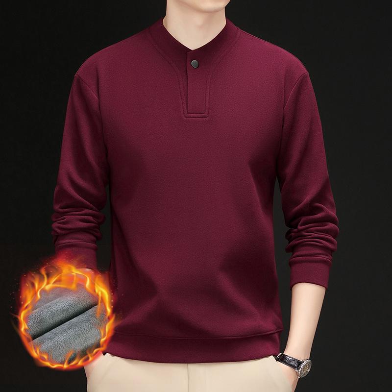 Men's 2025 Winter Plush Thickened V-Neck Sweatshirt - Warm Base Layer
