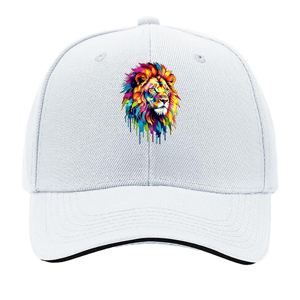 One Lion Design Cap Trendy Caps for Unisex Casual WomenS Hats Comfortable And Airy Curved Brim Sty Sandwich Baseball Cap