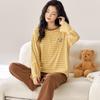 Thickened couple pajamas long-sleeved thick German velvet large-size home autumn and winter men's and women's warm loungewear suits can be worn 