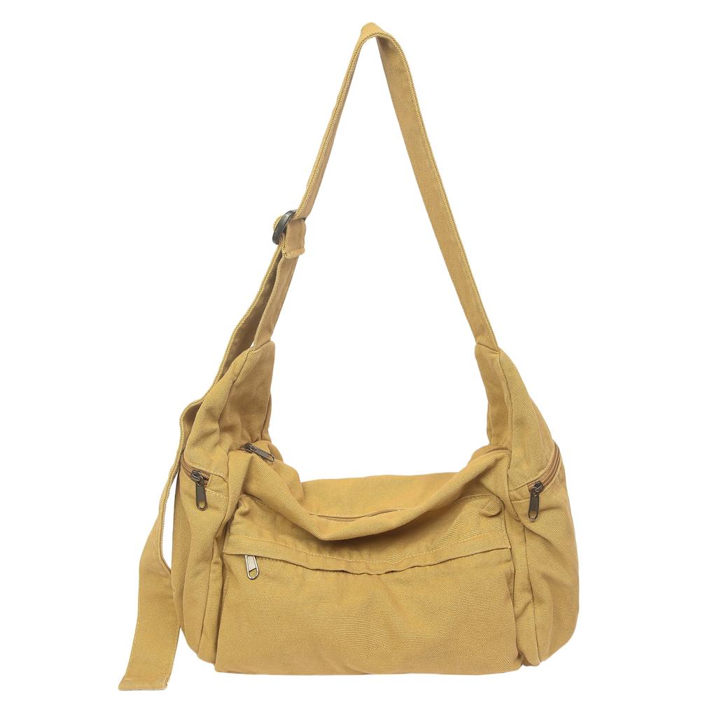 100% Cotton Shoulder Bags Women Large Capacity Canvas Tooling Packages Korea Cloth Crossbody Bags Solid Messenger Bags