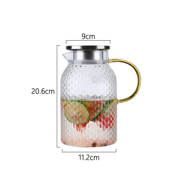 Exquisite Cold Water Kettle Transparent Heat-resistant Teapot Large Capacity Cold Kettle Lemon Water Pot Household Beverage Pot