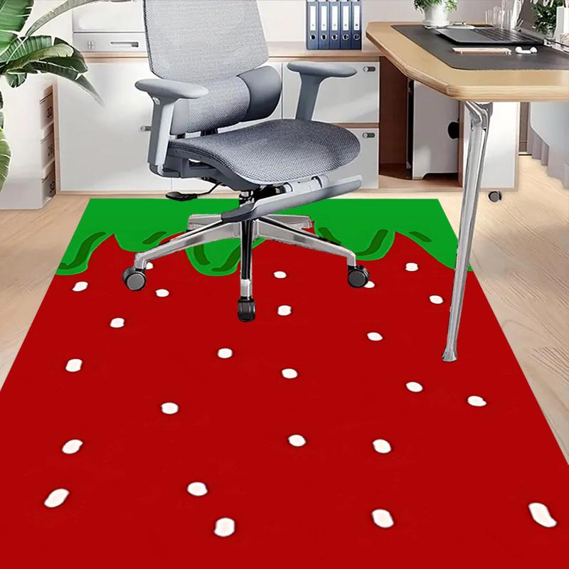 1PC strawberry green Non-Slip Floor Carpet Compatible for Office&Living Room&Bedroom&Dining room - Flat-Weave Machine-W254