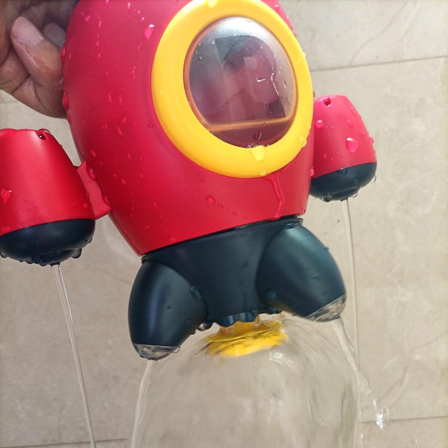 Q Version Shower Rotating Spray Rocket Water Splashing Handheld Showerhead Baby Shower Soothing Toy