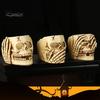 Skull Candle Holder Resin Tea Light Holder Gothic Candlestick Halloween Party Tabletop Decor for Home Room Living Room
