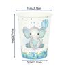 Blue Baby Elephant Disposable Tableware Set Paper Plate Cup Napkin Kids Boys 1st Birthday Party Decoration Baby Shower Supplies