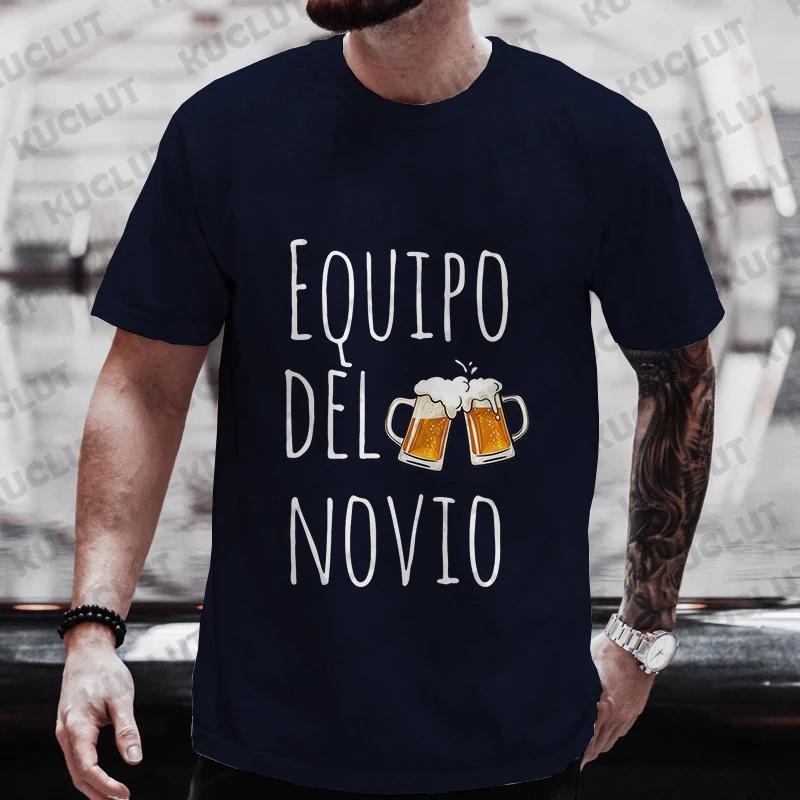 Spanish Bachelor Party Shirt Man T Shirt Father's Day Wedding Tees Single Farewell Clothing Evg Team Groom Beer Tops Oversized