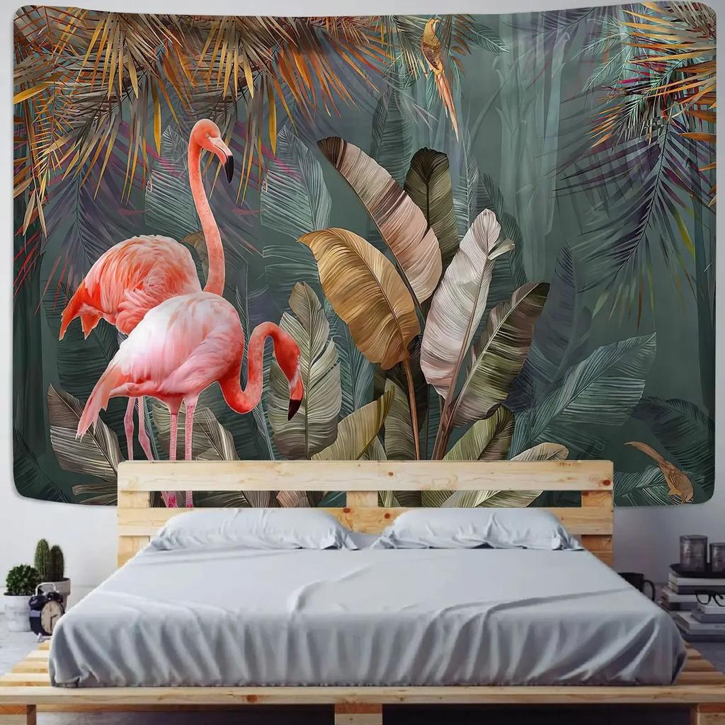 Nordic Ins Home Living Room Bedroom Fabric Hanging Painting Background Decoration Tropical Plant Print Tapestry Wall Hanging
