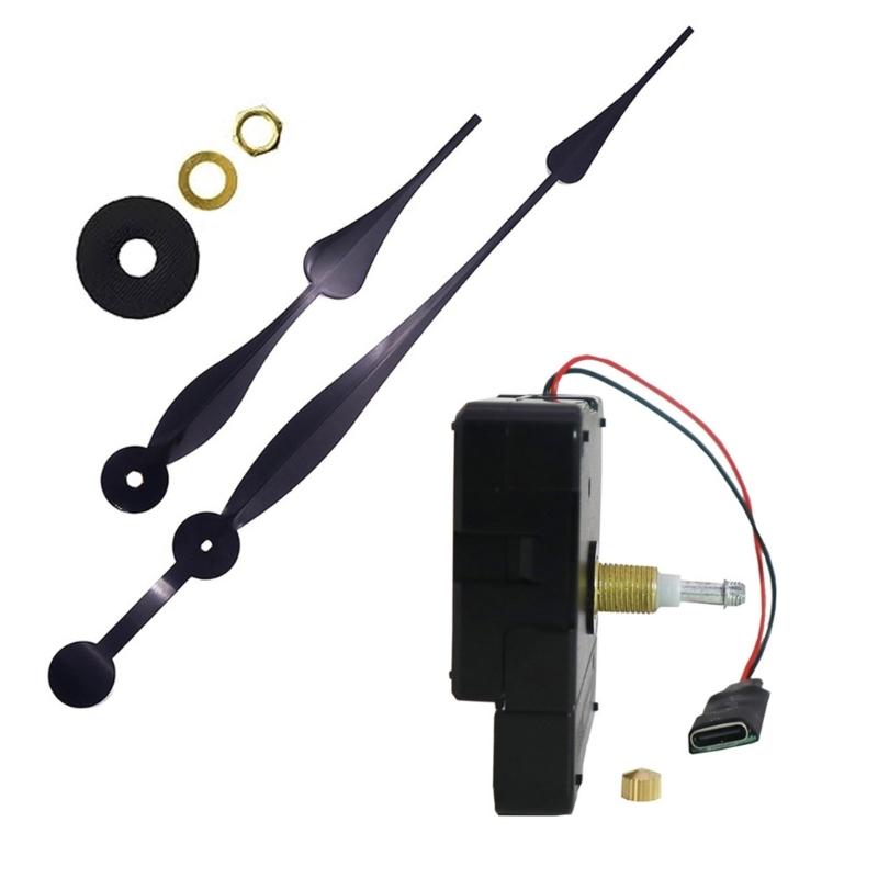 Clock Component Set with Extended Power Cable USB Plug Clock Movement Mechanism Kits Clock Hands Clocks Repair Tool