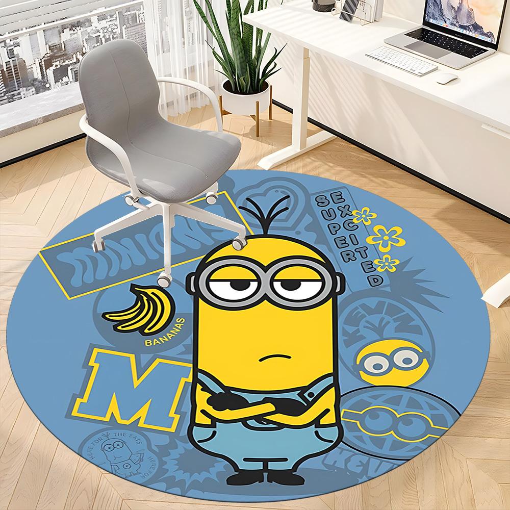 1pc Minions Office Round Area Rug, Under Office Chairs Bedroom Living Room Home Decor a1022401
