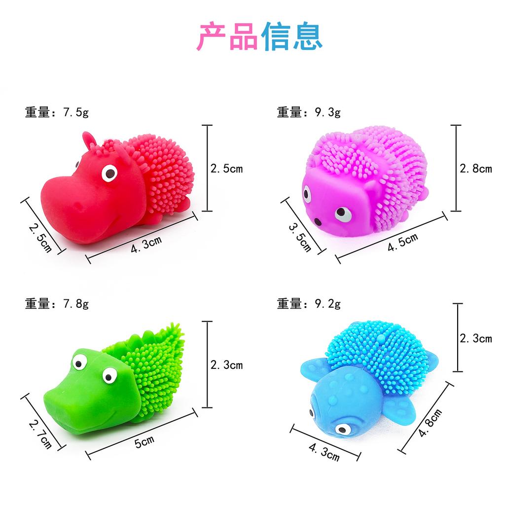 5Pcs Cute Squishy Fluffy Elephant Squeeze Fidget Cartoon Animal Sensory Ball TPR Squishy Turtle Hippo Children Anti-Anxiety Toy