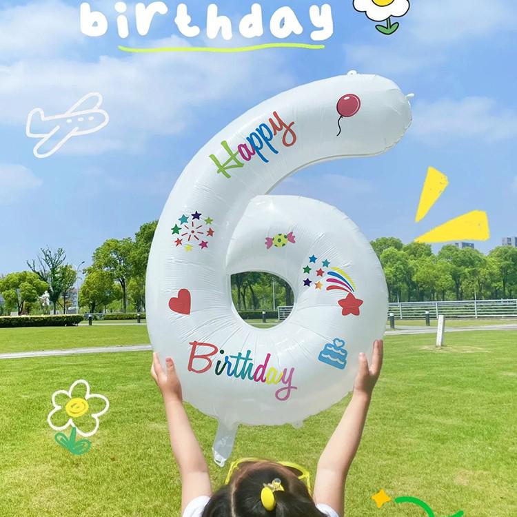 32nd Birthday Number Balloons & Decoration Set for Kids - Photo Props for Boys & Girls