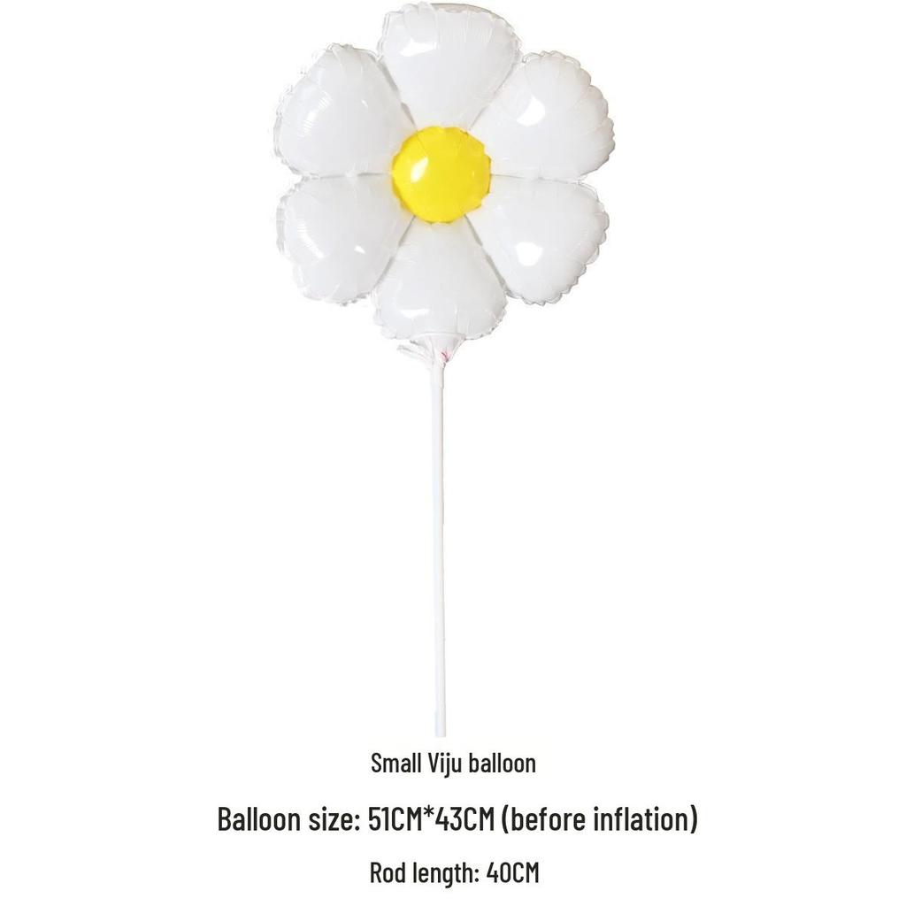 Daisy and Sunflower Balloons - Kids' Birthday and Wedding Decoration, Aluminum Foil with Smiley Faces