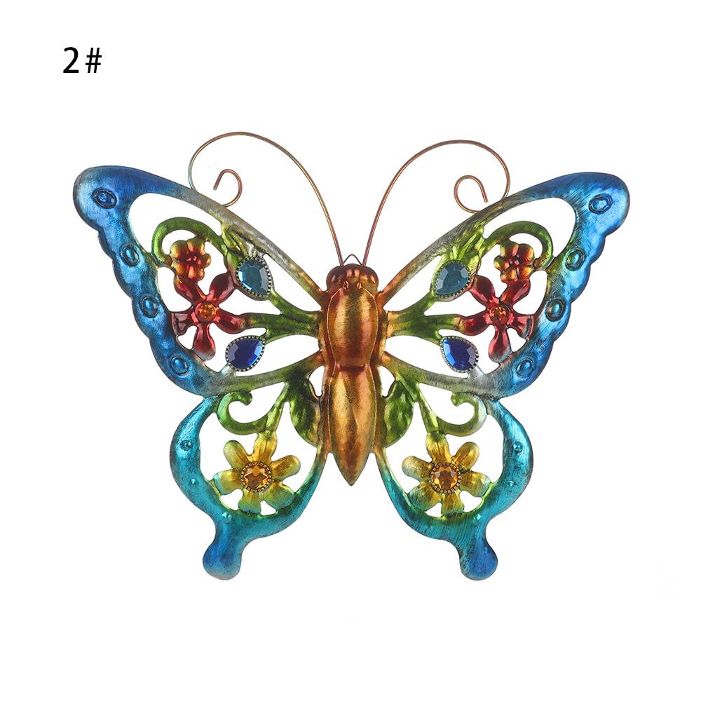 1PC Colorful 3D Metal Butterfly/Mermaid Decor Hollow Out Butterfly Garden Large Decorative Wall Art Fence Sculpture Ornament
