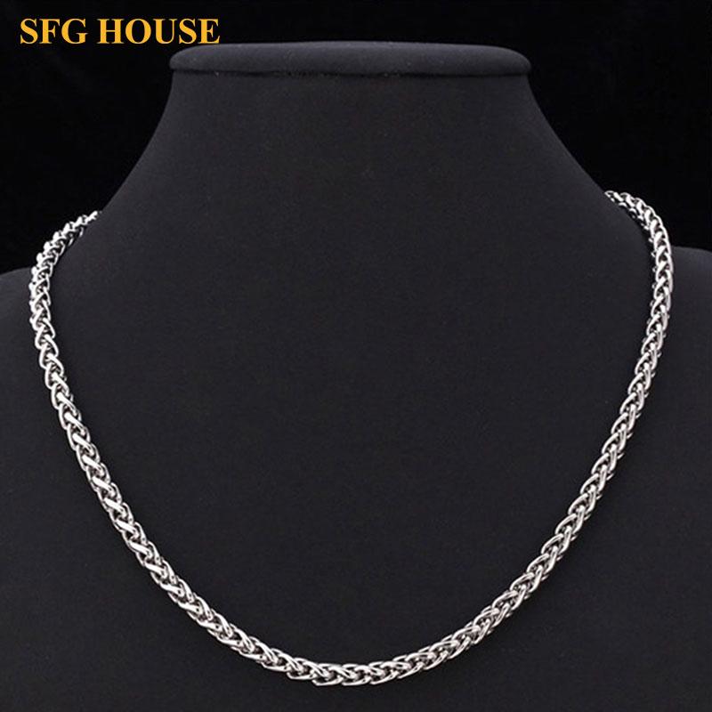 19-27 Inch Silver Gold Chain Necklace 