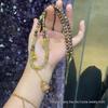 Retro Chinese Gourd Necklace with Jade-Colored Sandalwood Beads - Layered Sweater Chain Pendant
