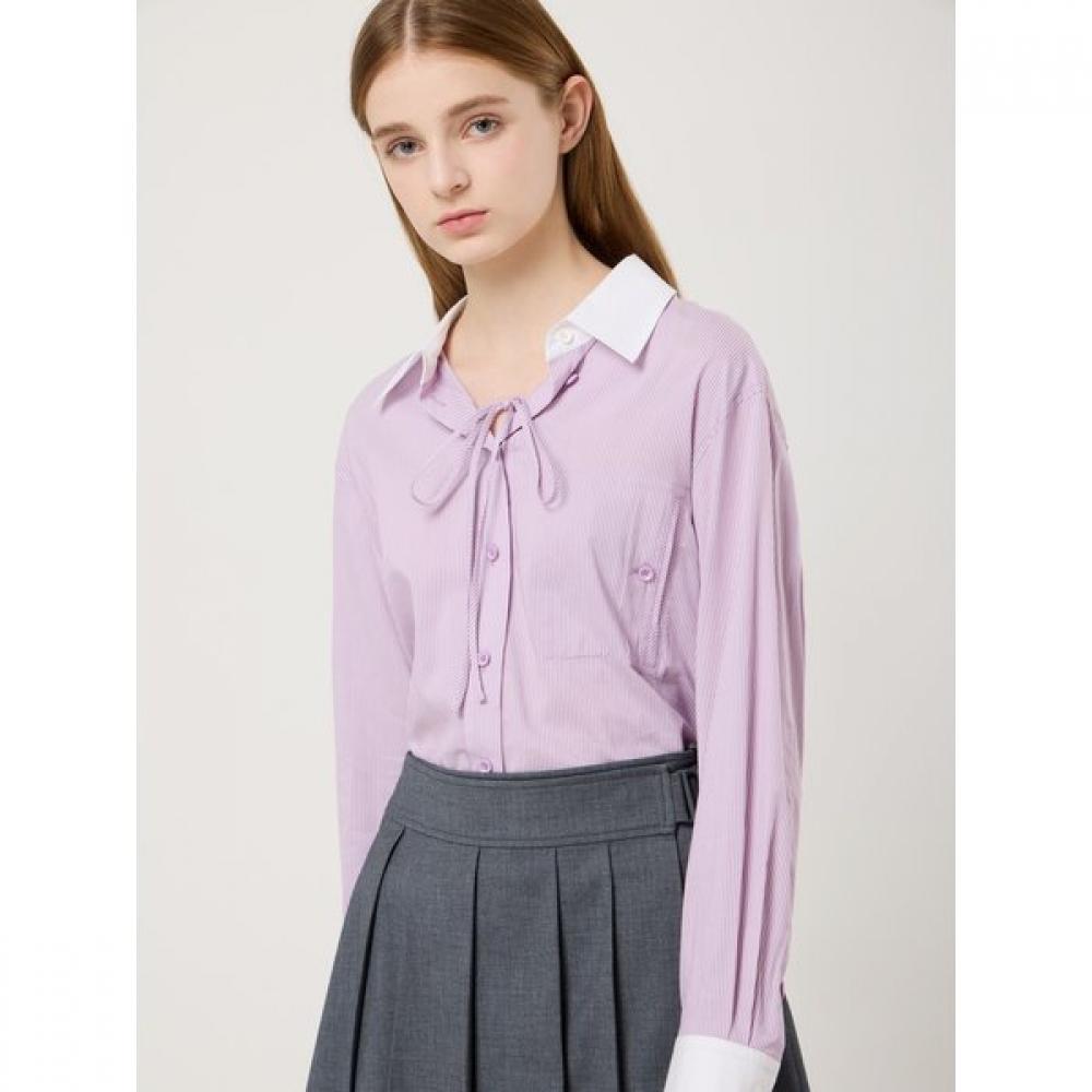 

Cc Collect Ribbon Tie Stripe Shirt C251msc003 PK (pink)/55