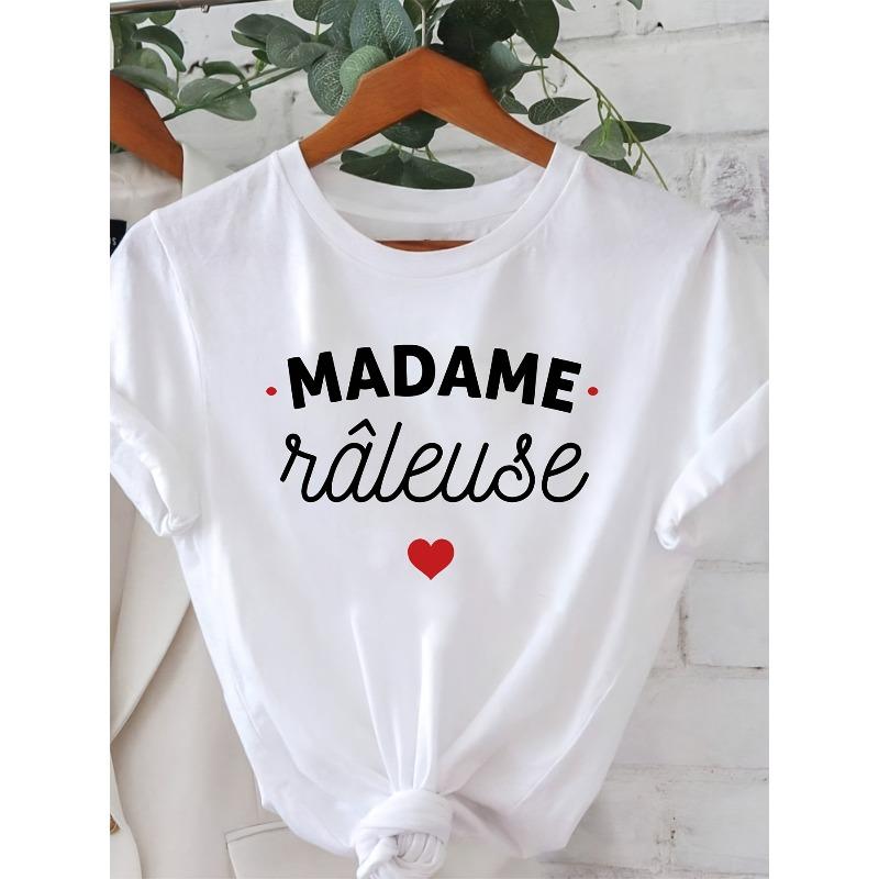 

Женская футболка большого размера MADAME Raleuse с принтом букв, круглым вырезом, коротким рукавом, летний, весенний, повседневный топ S белый