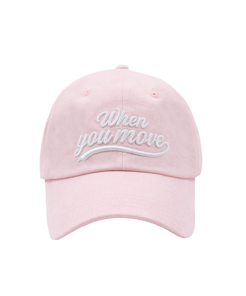 WHEN YOU MOVE Pigment Tail Logo Ball Cap Denim Pink