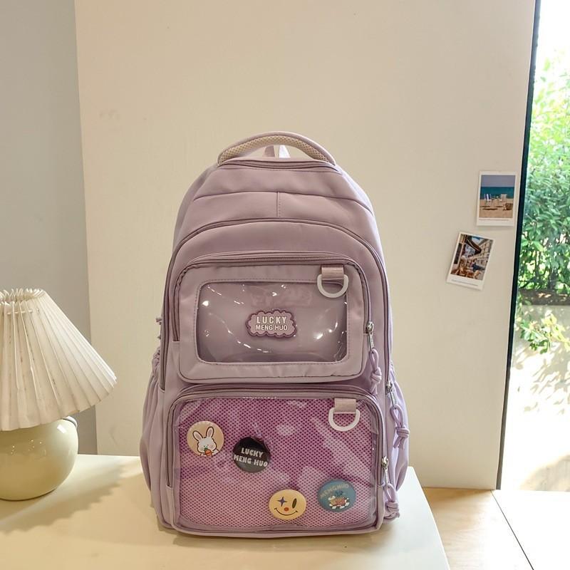 Mori large-capacity backpack female ins college style soft sister girl versatile transparent pain bag student class schoolbag